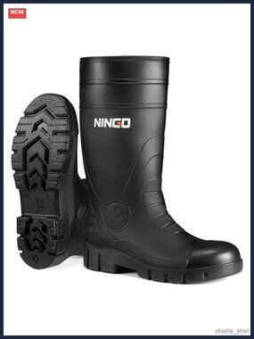 Men's Steel Toe Rain Boots Waterproof Slip Resistant PVC Work Boots